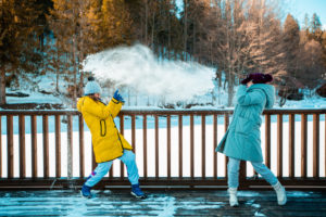 Two young women enjoying a day out in winter. Two young women enjoying a day out in winter.